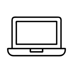 Laptop computer vector icon for technology website or application modern line art design style illustration