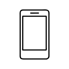 Outline smartphone icon vector illustration mobile phone drawing cellphone symbol isolated device line art