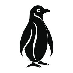 Black Penguin Silhouette Icon