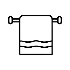 Hanging towel icon illustration for bathroom accessories and home decor design element vector art