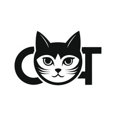 Minimalist Cat Logo with Text Design