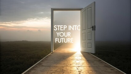 Open Door Concept Symbolizing New Beginnings and Future Opportunities