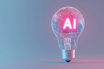 Artificial intelligence lightbulb ai concept technology innovation idea