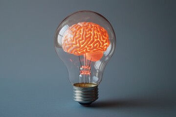 Brain power concept idea lightbulb innovation creativity intelligence mind