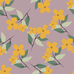 Seamless beautiful vintage flower pattern textile design