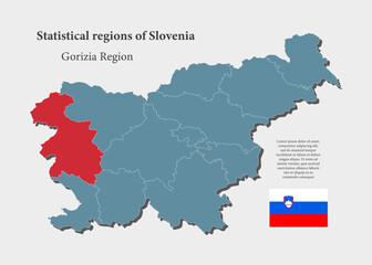 Fototapeta premium Vector map of Slovenia - Gorizia Region
