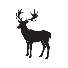 Elegant Deer Silhouette Vector Art for Wildlife and Nature Designs