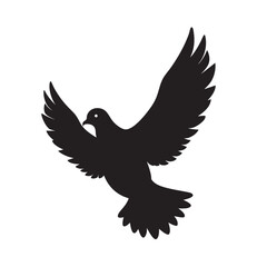 Graceful Dove Silhouette in Flight Vector Art Representing Peace and Freedom Symbolism