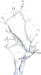 Blue water splash or wave splash isolated on transparent background png .generated ai	