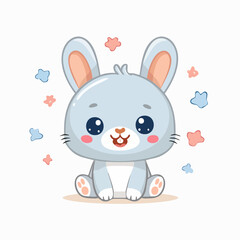 Obraz premium Chibi-Hase – niedliches Cartoon-Tier im Kawaii-Stil als Vektorillustration