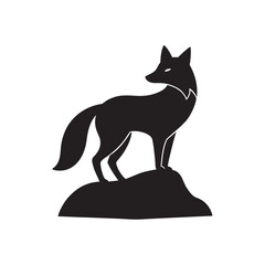Elegant Silhouette of a Wild Fox Standing Proudly on a Rocky Outcrop