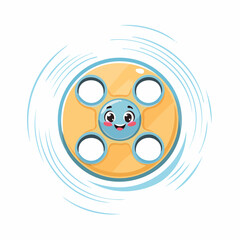 Spinning Fidget Toy : A vibrant illustration of a smiling fidget spinner toy in motion, offering a playful and engaging visual experience. 