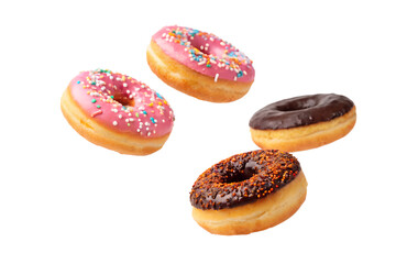 Delicious Assorted Donuts PNG Transparent