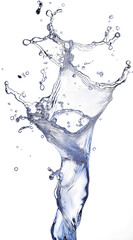 Blue water splash or wave splash isolated on transparent background png .generated ai	