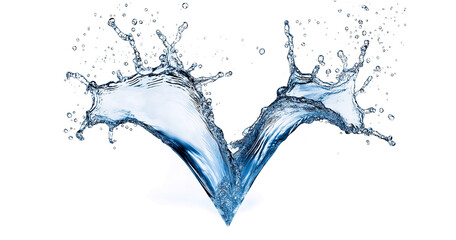 Blue water splash or wave splash isolated on transparent background png .generated ai	