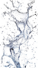 Blue water splash or wave splash isolated on transparent background png .generated ai	