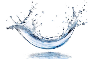Blue water splash or wave splash isolated on transparent background png .generated ai	
