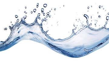 Blue water splash or wave splash isolated on transparent background png .generated ai	
