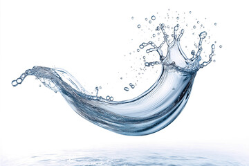 Blue water splash or wave splash isolated on transparent background png .generated ai	