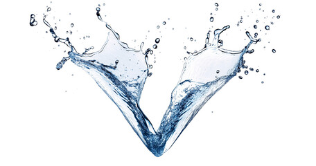 Blue water splash or wave splash isolated on transparent background png .generated ai	