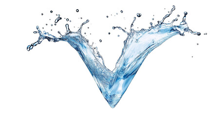 Blue water splash or wave splash isolated on transparent background png .generated ai	