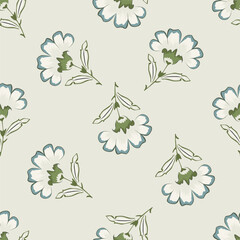 Seamless beautiful vintage flower pattern textile design