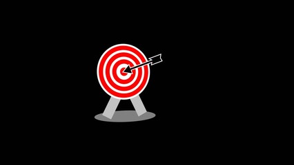 Red and White Target with Black Arrow Centered on Bullseye Simple Graphic Design Illustration image