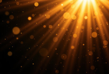Abstract elegant gold glowing line with lighting effect sparkle on black background. Template premium award design