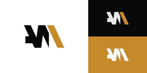 Obraz premium Unique and Bold letter AM initials logo design