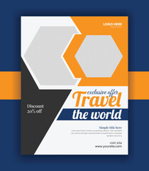 Travel Agency Flyer and summer vacation template banner vector design