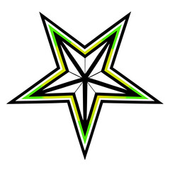 Vibrant Star Design with Mixed Berry Tones and Black Accents