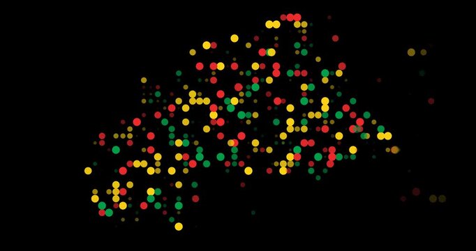 Animated Grid Dots Burkina Faso Shape