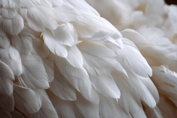 Obraz premium Airy soft fluffy wing bird with white feathers, macro