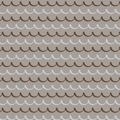 Hand-Drawn Wave Pattern on Beige Background