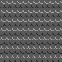 Seamless Wave Pattern in Gray Tones