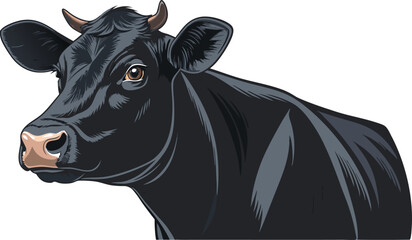 Cow Silhouette vector design, Cow logo and icon design, Cow illustration vector design