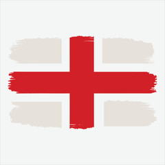Obraz premium Flag of england, represented with a red cross on a white background, isolated on white background
