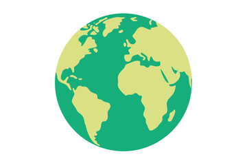 Naklejka premium Stylized illustration of planet earth with green continents