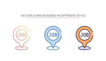 Job Location icon design with white background stock illustration
