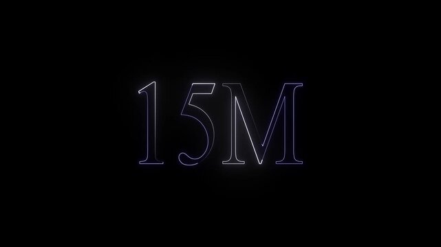15M Follower, Glowing  Followers Video, Luxury Followers animation text with neon glitter particles on black background  Following Banner Animation 4k video