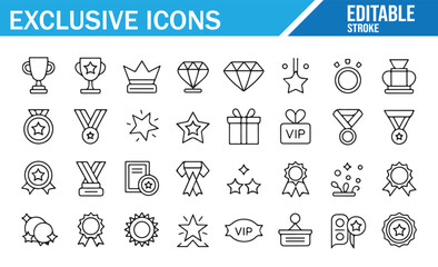 Editable Icons for Medal, Trophy, and Star Awards