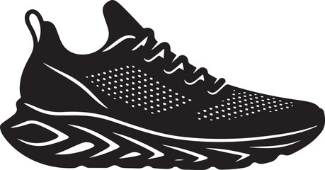 Futuristic sports running sneakers silhouette in vector style