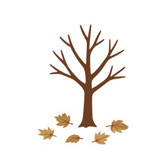 illustration icon fallen leaves with tree vector on white background
Vector icon autumn