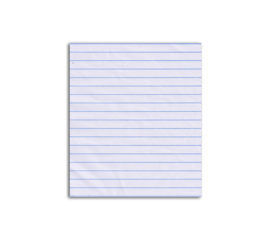 Square Lined Paper Note with Blue Lines on White Background - Isolated Memo Pad with Shadow for Office and School Copy Space, Lined paper sheet, blank notebook page mockup template. 