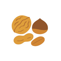 illustration icon handful of nuts vector on white background
Vector icon autumn