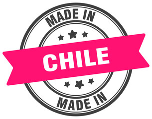Made in Chile round sign. Made in Chile stamp.