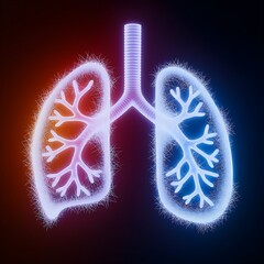 Glowing lungs medical illustration