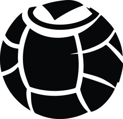 Abstract black sphere with segmented geometric pattern on white background ball globe