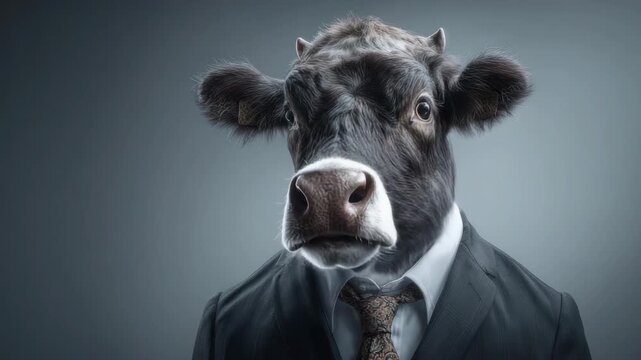Cow Wearing a Suit and Tie