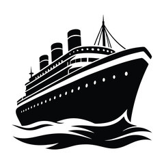 vector illustration of a travel ship